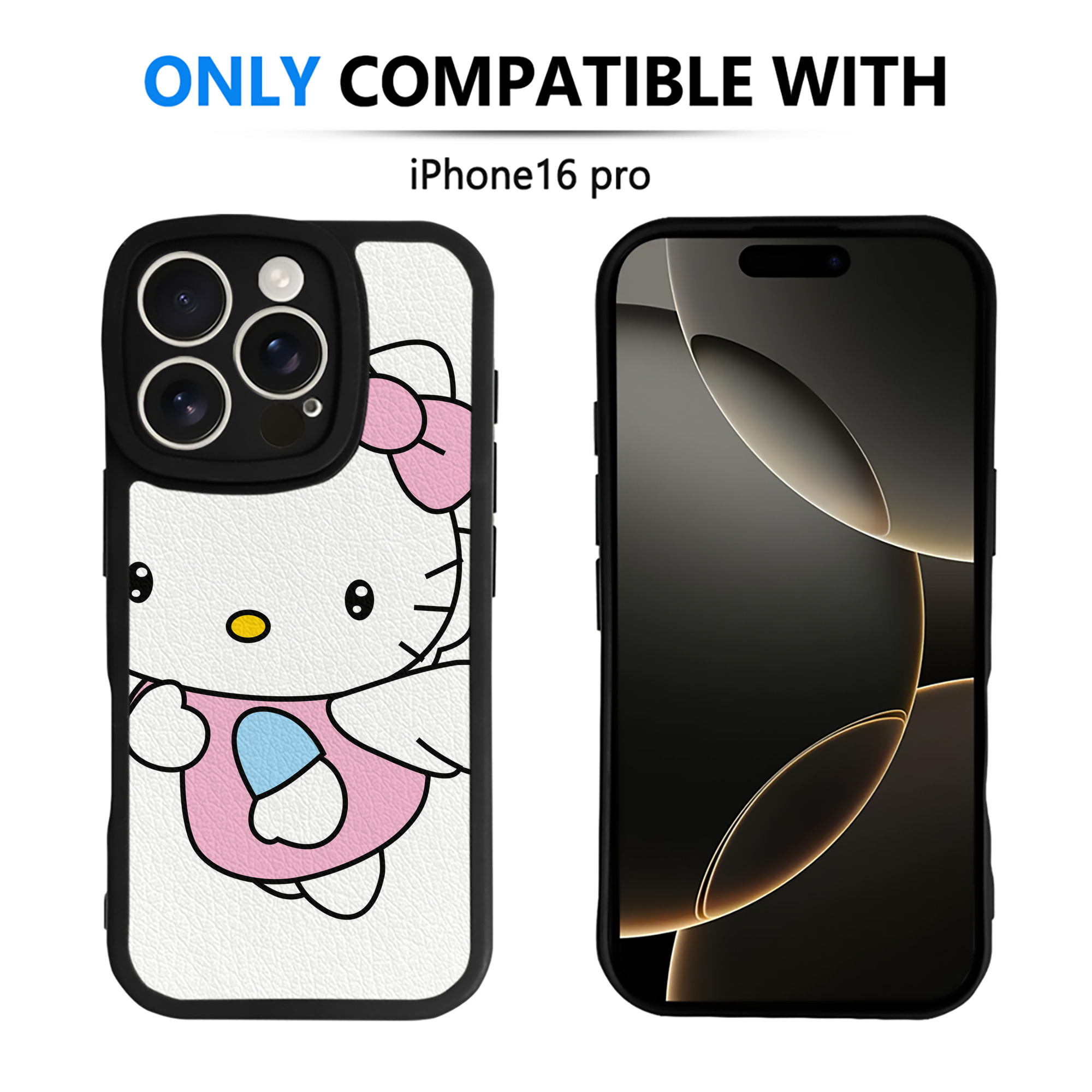 （画像用） Hello Kitty ハローキティ 【iPhone 16シリーズ対応】シリコンスマホケース（レザー調） 材質：シリコン